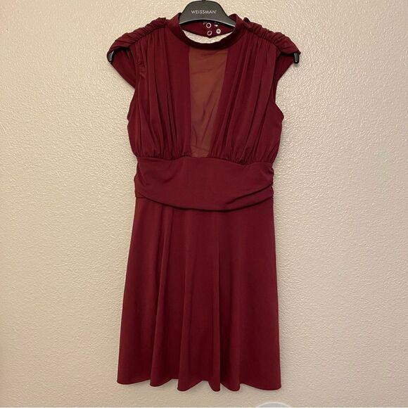 WEISSMAN Dance Costume burgundy red stretch Backing Down 11314 Child LC - Picture 2 of 11